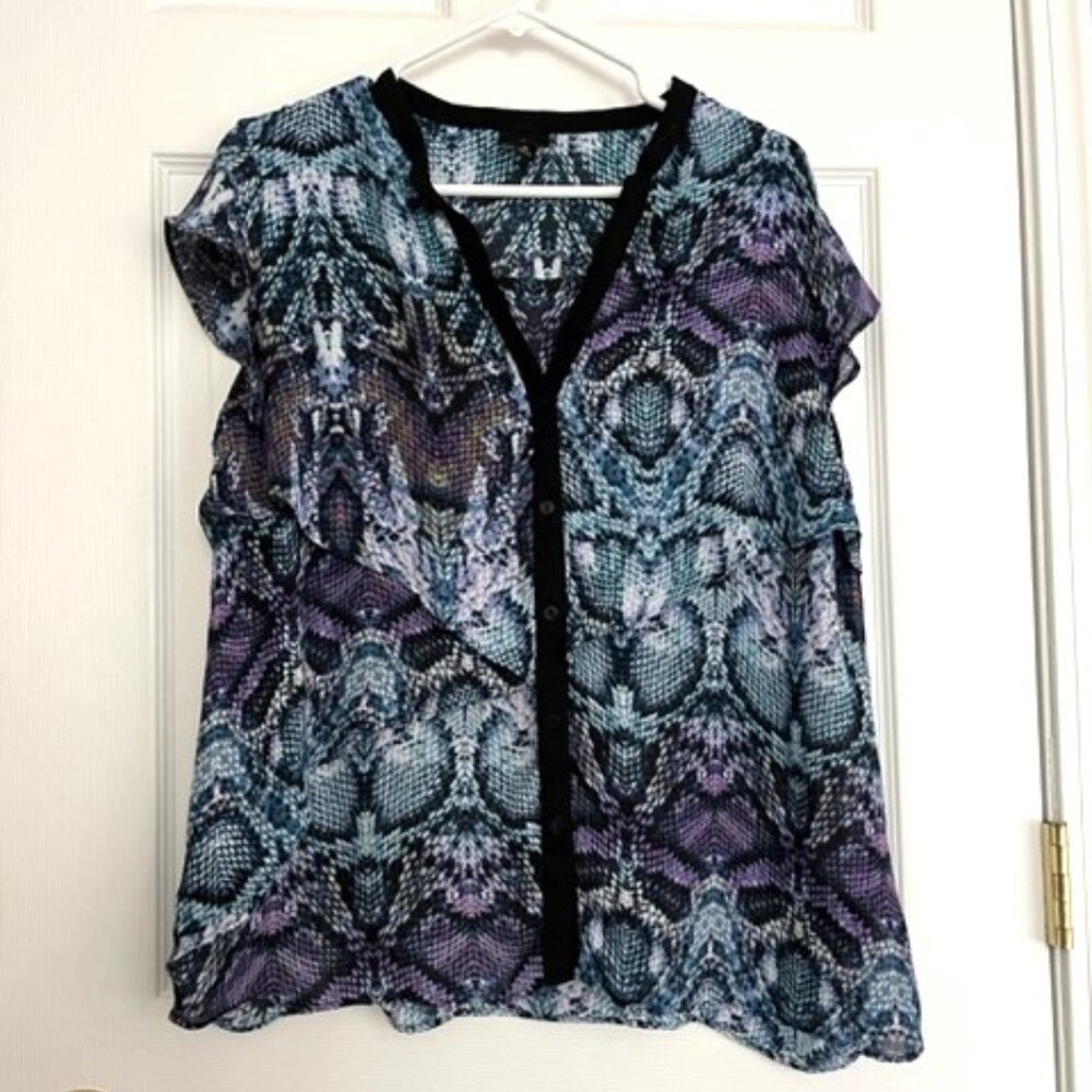 ladies size XL Worthington layered lightweight sleeveless blouse top shirt